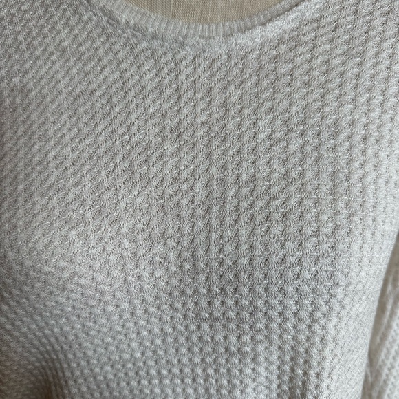 We Th Free Free People Women’s Thermal Waffle Cut Catalina Ivory Top. Size Med - Picture 3 of 10